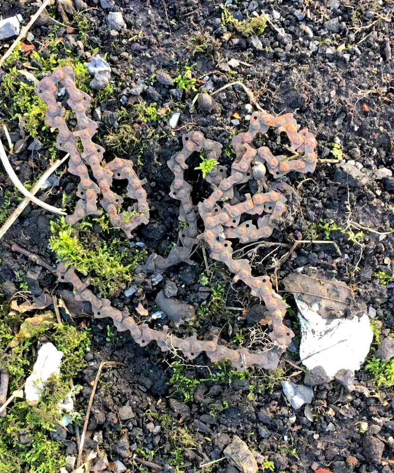 Rusted bicycle chain