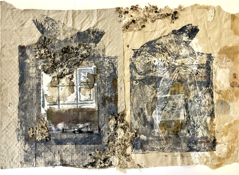 Print and Collage from packaging envelopes