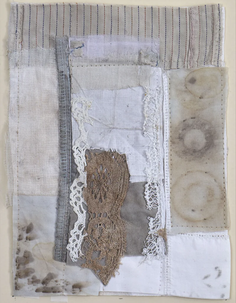 Fabric assemblage from lace fragments