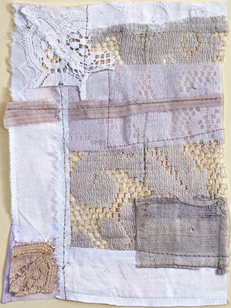 Fabric assemblage from lace fragments