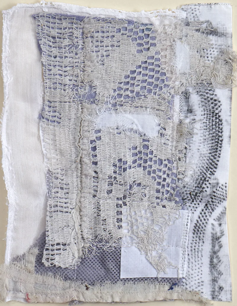 Fabric assemblage from lace fragments
