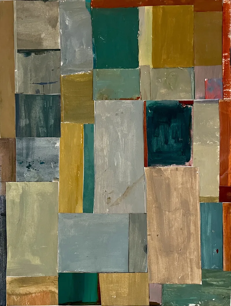 Colour collage arrangement like a clearing in the countryside